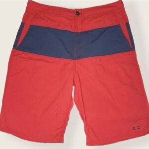 NÜCO RED AND BLUE COLORBLOCK SWIM TRUNK